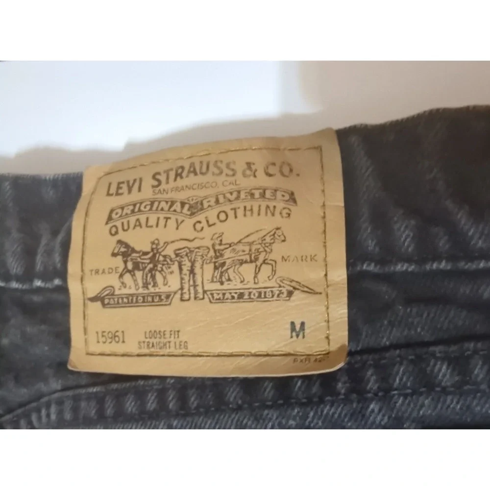 Vtg 90s Levis 960 Loose Fit Straight Leg Jeans 31x31 USA Orange Tab Washed Black